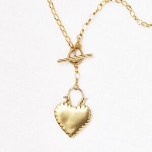 Marisa Mason Gold Filled and Brass Amour Pendant Necklace 18” Toggle Closure